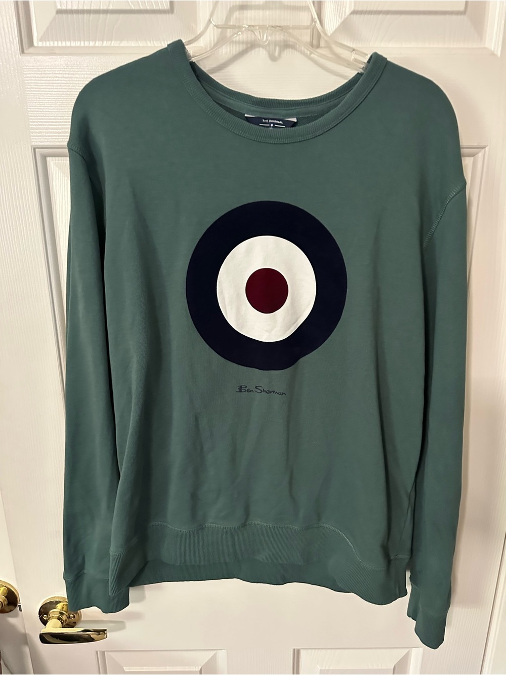Ben Sherman Men's Crewneck Sweatshirt Teal Green Mod Target Logo Size L